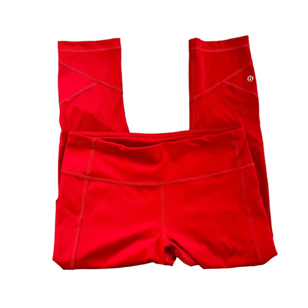 Lululemon Pace Rival Crop Full-On Luxtreme Red Capri Leggings 8
